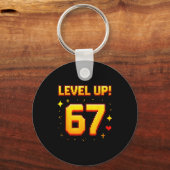 Level Up 67 Funny Gaming 6 7 Meme Gen Alpha Slang Sleutelhanger (Voorkant)