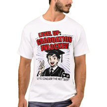 Level Up: Afstuderen ontgrendeld! Gamer Anime T-sh