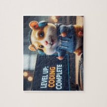 Level Up Coding Complete – Cute Gamer Hamster Prog