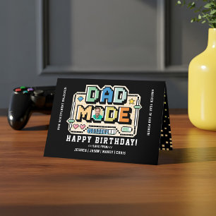 Level Up Dad Gamer Player Stats & Foto Verjaardag Kaart