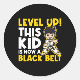 Level Up Deze Kid Is Nu Een Zwarte Band - Karate M Ronde Sticker