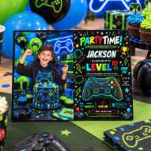 Level Up Gamer 10e verjaardag jongen feest foto