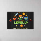 Level Up Gamer Canvas – Pixel Retro Wall Art (Voorkant)