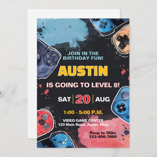 Level Up Gamer Elke Leeftijd Jongens of Meisjes Ve Kaart (Voorkant / Achterkant)