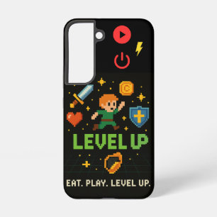 Level Up Gamer Samsung Hoesje – Retro Pixel Stijl Samsung Galaxy Hoesje