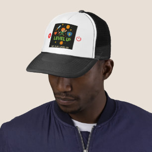 Level Up Gamer Truckerhoed – Pixel Retro Stijl Trucker Pet