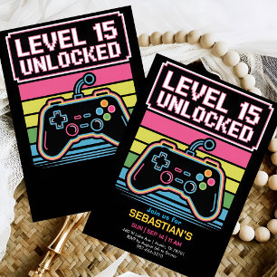Level Up Gaming Feest voor Jongens Kaart