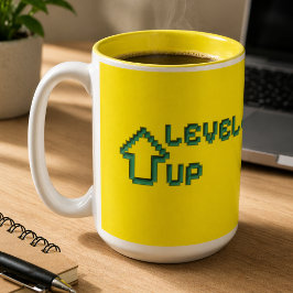 Level UP Gele mag Tweekleurige Koffiemok