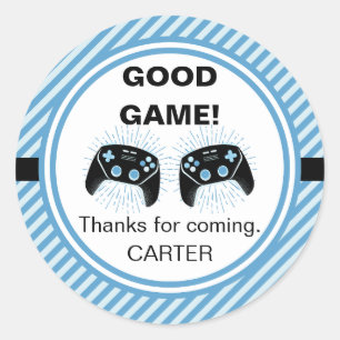 Level Up gepersonaliseerde Gamer Party Verjaardag Ronde Sticker
