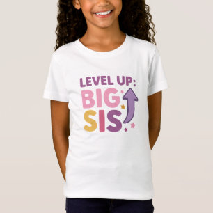 Level Up: Grote Zus Leuk en Kleurrijke Grote Zus T-shirt