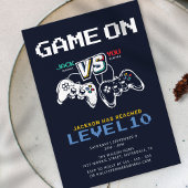 Level Up Kleurrijke Gamer Boys Videospel Verjaarda Kaart