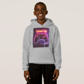 Level Up Neon Gamer Controller – Retro Pixel Art T (Voorkant volledig)