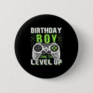 Level Up Verjaardagsvideo Game - Clic Fit  Ronde Button 5,7 Cm