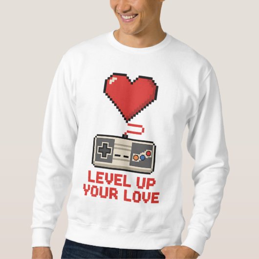 Level Up Your Love, Retro Pixel Gaming Design Trui (Voorkant)