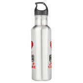 Level Up Your Love, Retro Pixel Gaming Design Waterfles (Achterkant)