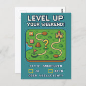 Level Up Your Weekend! Briefkaart (Voorkant / Achterkant)