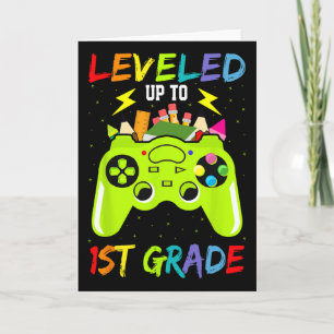 Leveled Up naar 1e klas Gamer Terug naar school Ee Kaart