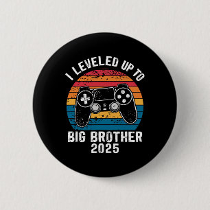 Leveled Up naar grote broer 2025 Grappige Gamer Vi Ronde Button 5,7 Cm