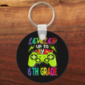 Leveled Up To 6th Grade Gamer Ck To School First D Sleutelhanger (Voorkant)