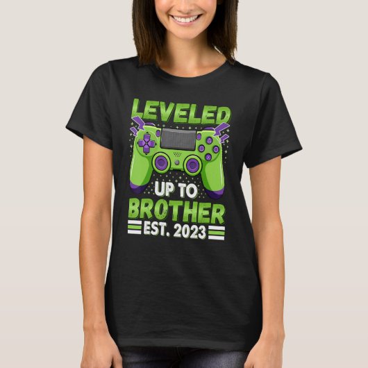 Leveled Up To Brother 2023 Promoted To Big Bro 202 T-shirt (Voorkant)