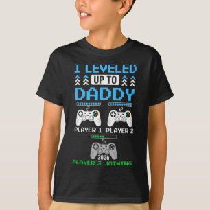 Leveled Up To Daddy Again Grappig Funny Gamer Vade T-shirt