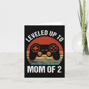 Leveled up to Mom of 2 Gamer Mom Moederdag Mama Kaart