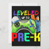 Leveled Up To PreK Gamer Back To School First Day  Kaart (Achterkant)