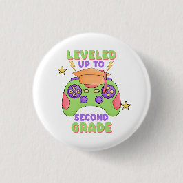 Leveled Up to Second Grade Ronde Button 3,2 Cm