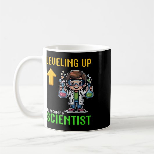 Leveling Up Scientist Ck To School Funny Gamer Boy Koffiemok (Links)