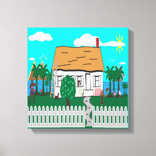 Leven aan het strand canvas afdruk