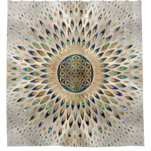 Leven - Abalone Shell en Pearl Douchegordijn (Voorkant)