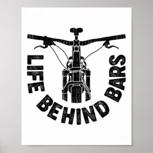 Leven Achter Rs Mountainbiken Vintage Fiets Fietst Poster