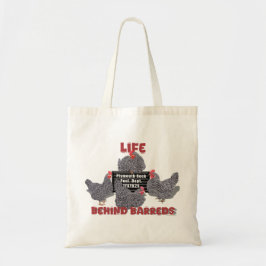 Leven Achter Tralies (Gestreepte Plymouth Rock Hen Tote Bag
