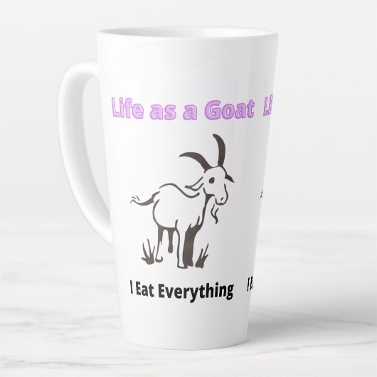 Leven als een geit Ik eet alles Latte Mok (Linkerhoek)