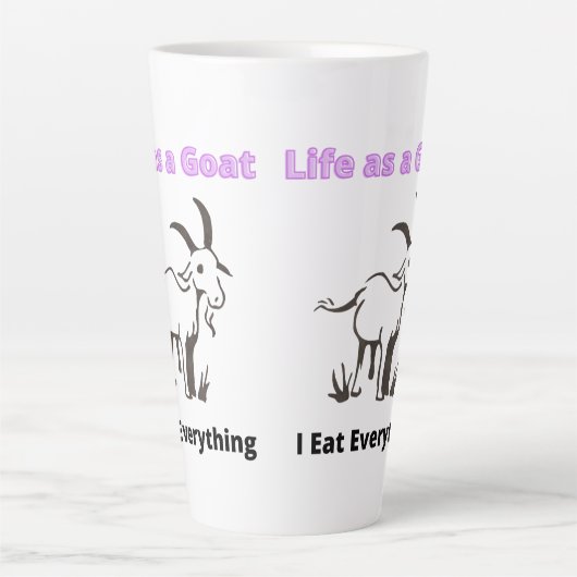 Leven als een geit Ik eet alles Latte Mok (Voorkant)