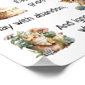 Leven als een kat Waterverf kunst muur opknoping Poster (Hoek)