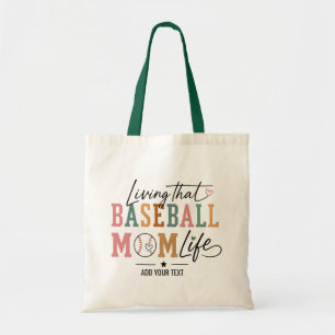 Leven als honkbalmoeder Retro sport Tote Bag