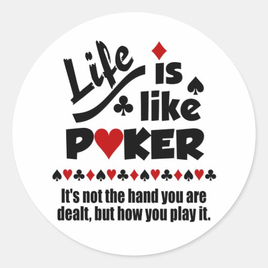 Leven als poker stickers (Voorkant)