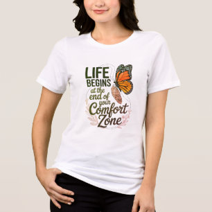 LEVEN BEGINT AAN HET EINDE VAN JE COMFORTZONE D08 Tri-Blend SHIRT