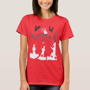 Leven Begint bij 20 Knopen Aqua Blauwe Silhouetten T-shirt