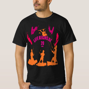 Leven Begint bij 20 Knopen Bruine Beige Silhouette T-shirt