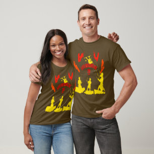 Leven Begint bij 20 Knopen Rood Oranje Geel Silhou T-shirt