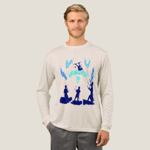 Leven Begint bij 20 Knopen Turquoise Blauwe Silhou Tri-Blend Shirt