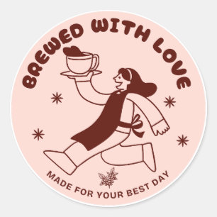 Leven Begint Na Koffie Ronde Café Sticker
