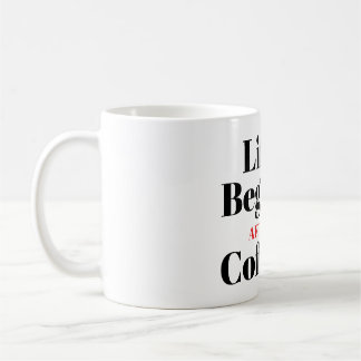Leven Begint Na Koffie Typografie Koffiemok