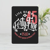 Leven begint op 45 | 45ste verjaardag kaart (Staand voorkant)