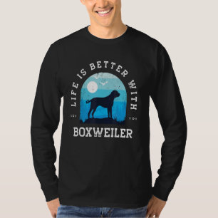 Leven Beter Boxweiler Vintage Blauwe Hond Moeder V T-shirt