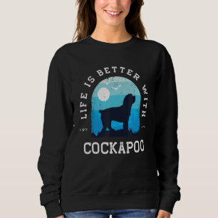 Leven Beter Cockapoo Vintage Blauwe Hond Moeder Va Trui