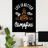 Leven beter door kampvuur poster (Thuiskantoor)