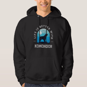 Leven Beter Komondor Vintage Blauwe Hond Moeder Va Hoodie